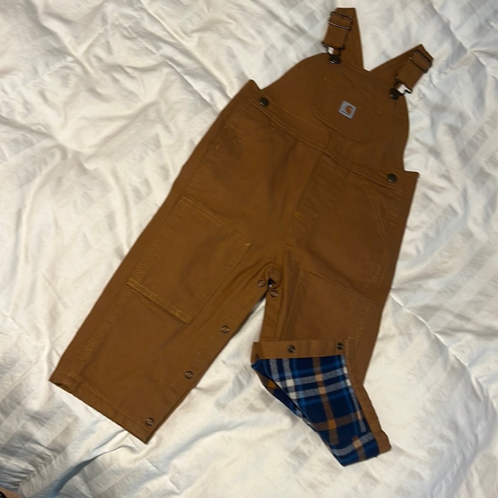 Toddler size 18 months carhartt lined bibs